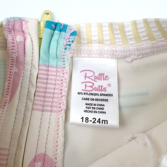 RuffleButts Popsicle Rash Guard Ruffle Swimsuit - Picture 6 of 13